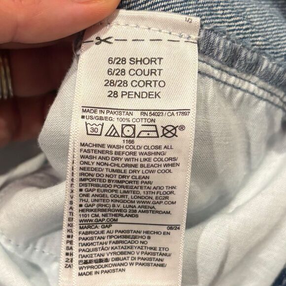 GAP High Rise Wide Leg Jeans 6/28 Short Medium Wash 100% Cotton 90s Pleated - Picture 8 of 9